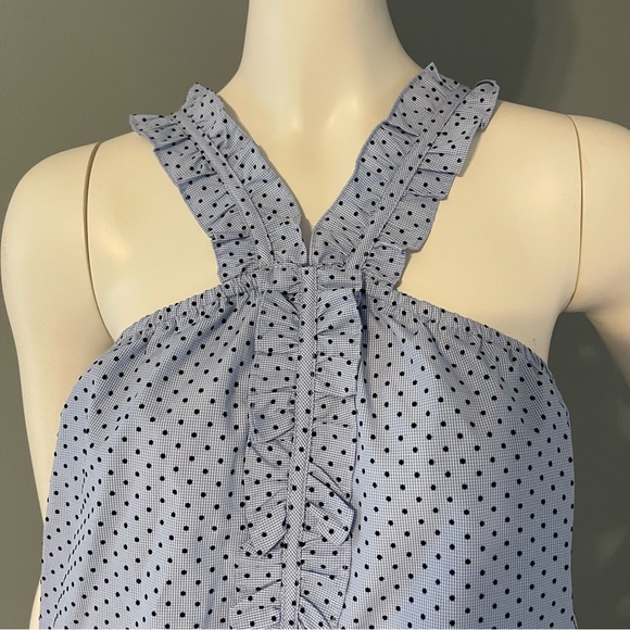 Waverly Grey Polka Dot Ruffle Strap top - Picture 4 of 6